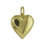 Anhänger Herz in echt Gelbgold 585, Charm, Ketten- oder Bettelarmband-Anhänger