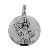 Anhänger Patron Christophorus in echt Sterling-Silber 925 oder Gold, Ketten- oder Schlüssel-Anhänger