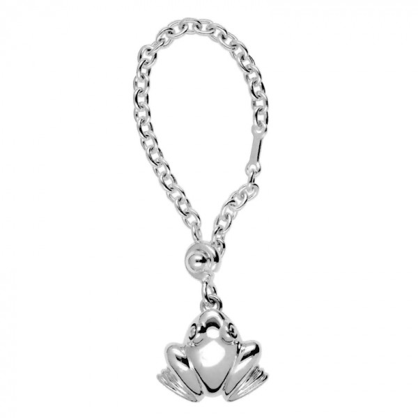 Schlüsselanhänger Frosch in echt Sterling-Silber inklusive Durchziehkette