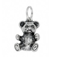 Anhänger Teddybär in echt Sterling-Silber 925 oder Gold, Charm, Ketten- oder Bettelarmband-Anhänger