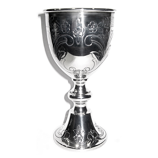 Silberpokal, Pokal in echt Sterling-Silber 925 innen vergoldet, deutsche Handarbeit