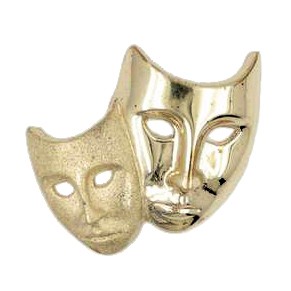 Anhänger Masken in echt Gold, Ketten- oder Bettelarmband-Anhänger