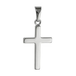 Anhänger Kreuz in echt Sterling-Silber 925 glatt poliert, Charm, Ketten- oder Bettelarmband-Anhänger