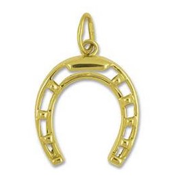 Anhänger Hufeisen in echt Sterling-Silber 925 oder Gelbgold, Ketten- oder Schlüssel-Anhänger