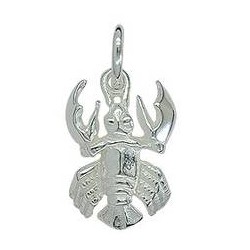 Anhänger Krebs, Sternzeichen in echt Sterling-Silber 925 weiß, Charm, Ketten- oder Bettelarmband-Anhänger