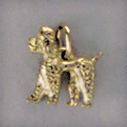 Anhänger Pudel, Hund stehend in echt Sterling-Silber 925 oder Gold, Charm, Ketten- oder Bettelarmband-Anhänger