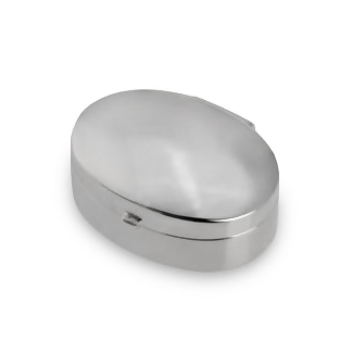 Dose für Pillen in echt Sterling-Silber 925 oval, glatt