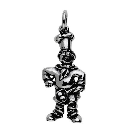 Anhänger Koch mit Pfanne in echt Sterling-Silber oder Gold, Ketten- oder Schlüssel-Anhänger