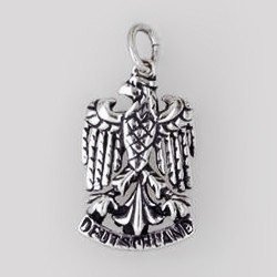 Anhänger Adler, Deutschland in echt Sterling-Silber oder Gold, Charm, Ketten- oder Bettelarmband-Anhänger