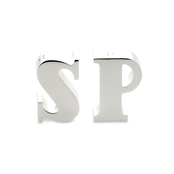 Salz- und Pfefferstreuer "S & P" hochwertig versilbert, 2-teilig